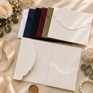 Pocketfold Wedding Invitation Folder, Blank Wedding Invitation Holder, Invitation Suite Folder, Wedding Stationery, Card Insert Holder