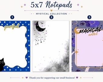 5x7 Mystical Collection Notepads: Magical Notes, Celestial Designs