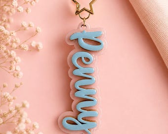 Personalized Layered Acrylic Name Keychain