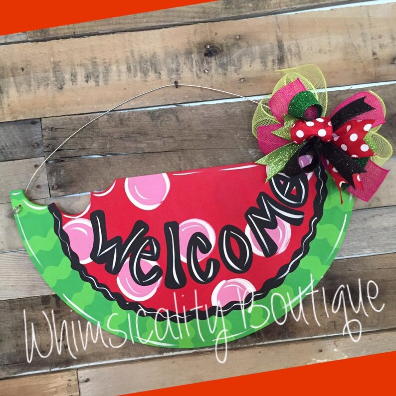 Watermelon door hanger summer door hanger door hanger sign Etsy