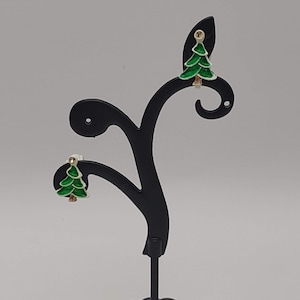 Christmas Tree Earrings- Tiny Tree Earrings- Clip on Christmas Tree Earrings- Cute Holiday Clip On Earrings- Petite Christmas Trees K#1954