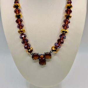 LIZ CLAIBORNE Golden Brown Glass Beaded Necklace Item K 309 - Etsy