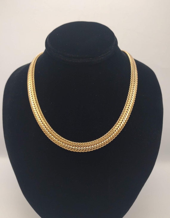 12Kt Gold Filled Weave Style Necklace- Vintage GF… - image 1