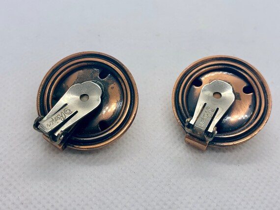 RENIOR Vintage Domed Copper Earrings Item K # 2316 - image 4