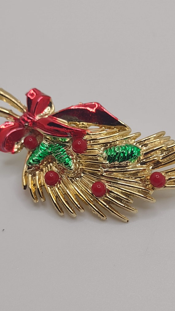 Vintage Holiday Pin- Christmas Pin- Vintage Chris… - image 8