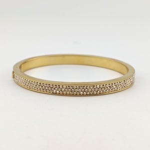 Vintage Signed Henri Bendel New York Pavé Crystal Hinged Bangle