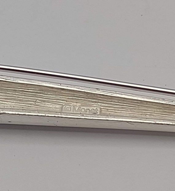 Monet- Vintage Monet Modernist Pin- Silver tone M… - image 7