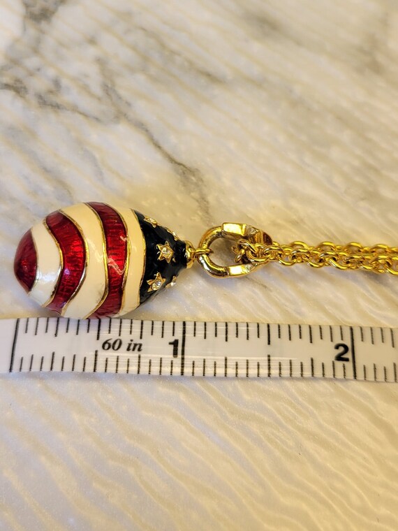 Joan Rivers- Patriotic Egg Pendant-Red, White, an… - image 5