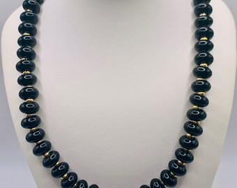 NAPIER Vintage Black Plastic Beaded Necklace Item K # 1149