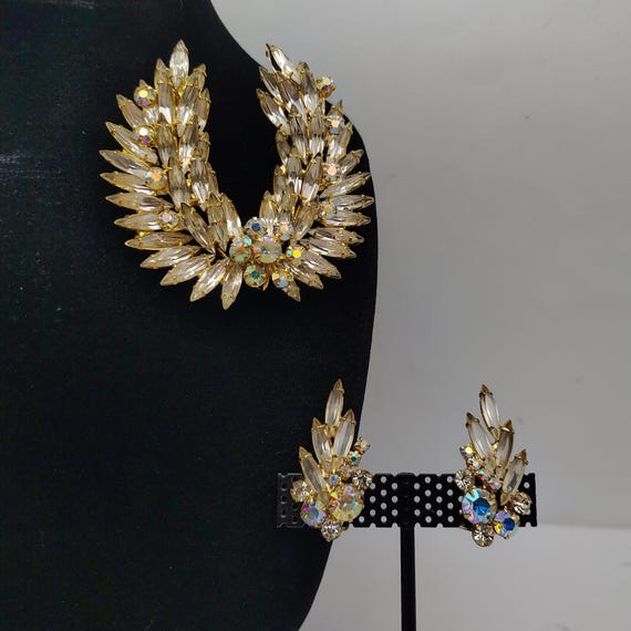 Juliana Jewelry D&E Layered Clear Navette Rhinestones w