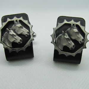 Vintage Double Horse Cuff Links Item K # 3126
