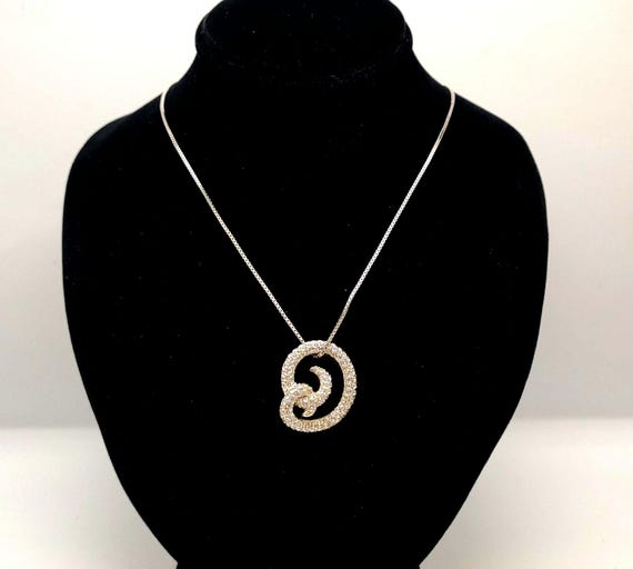 Designer Swarovski Crystal Knot Pendant Necklace Sparkling Spiral Love Knot Necklace Vintage Swan Logo Jewelry K466 Etsy