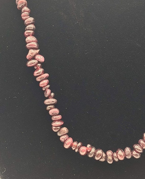 Garnet Nugget Polished Bead Necklace- Vintage Gar… - image 7