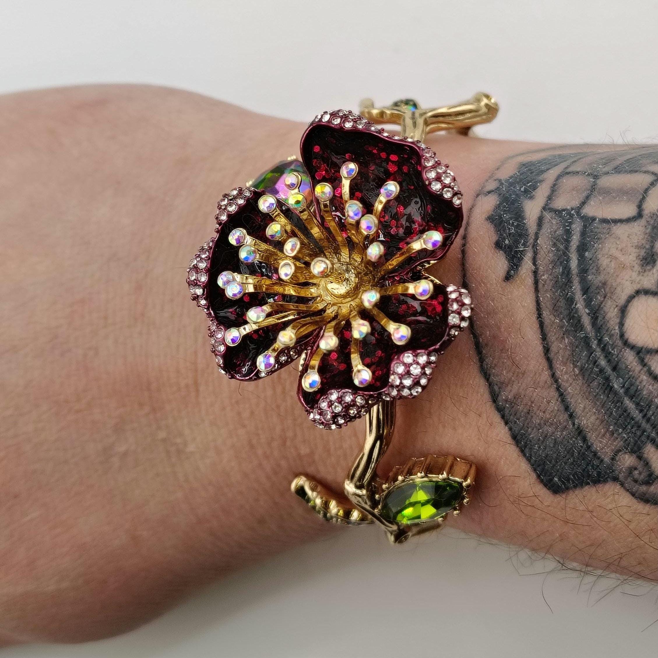 Betsey Johnson Hinged Bangle Bracelet- Colorful Enamel  display picture 1