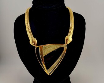 Collier Vintage Trifari à 3 Brins - Émail Blanc, Maillons, Bijou Rétro Signé