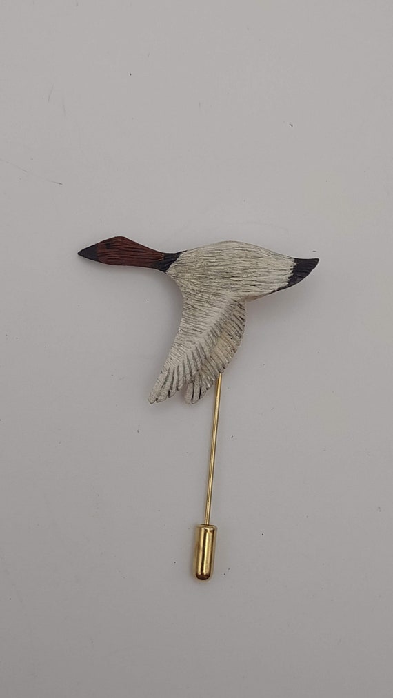 Handmade Duck In Flight Stick Pin- Duck Stick Pin-