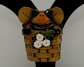 Vintage Basket of Sunflowers With Bumble Bee Brooch, Honey  display picture 1