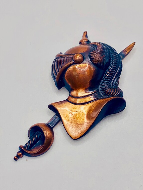 SIlverart Copper Knight and Sword Pin Item K # 3125 - Gem