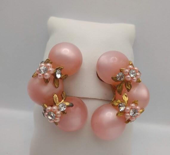 Vintage Coro Bubble Gum Pink Moonbeam Lucite and … - image 10