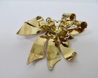 Vintage 1/20 12k Gold Filled Floral Bow Pin Item K # 2073