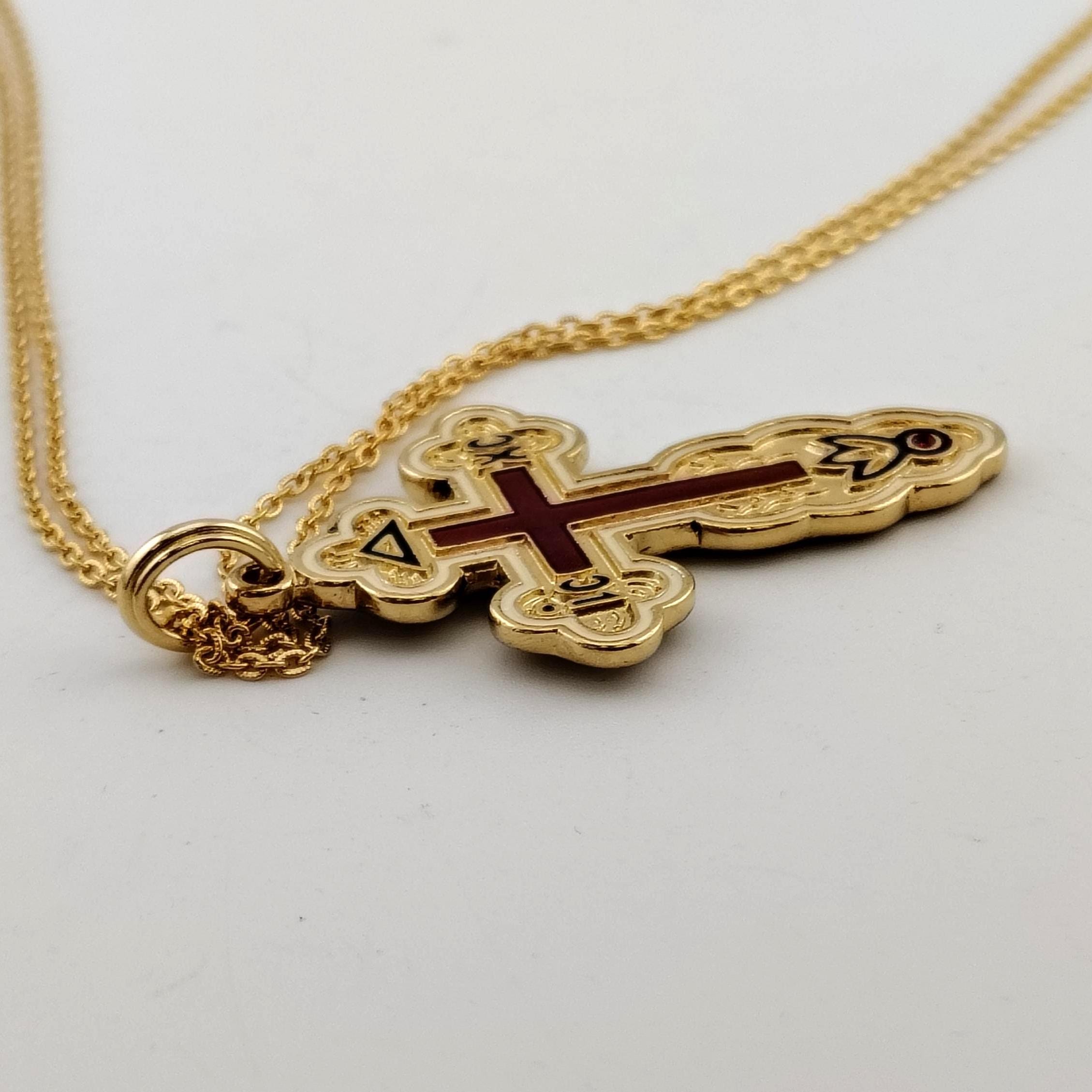 Vintage Signed JBK Jacqueline Kennedy Russian Cross Pendant