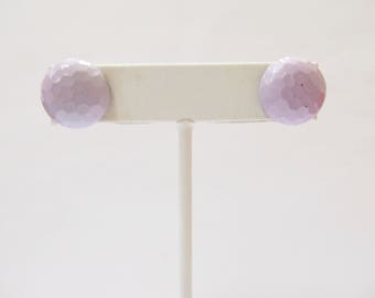Retro Lavender Enameled Earrings Item K # 2796