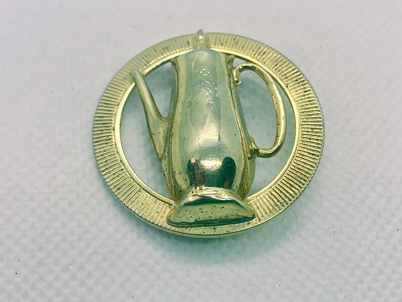 Vintage Coffee Pot Pin Item K # 334
