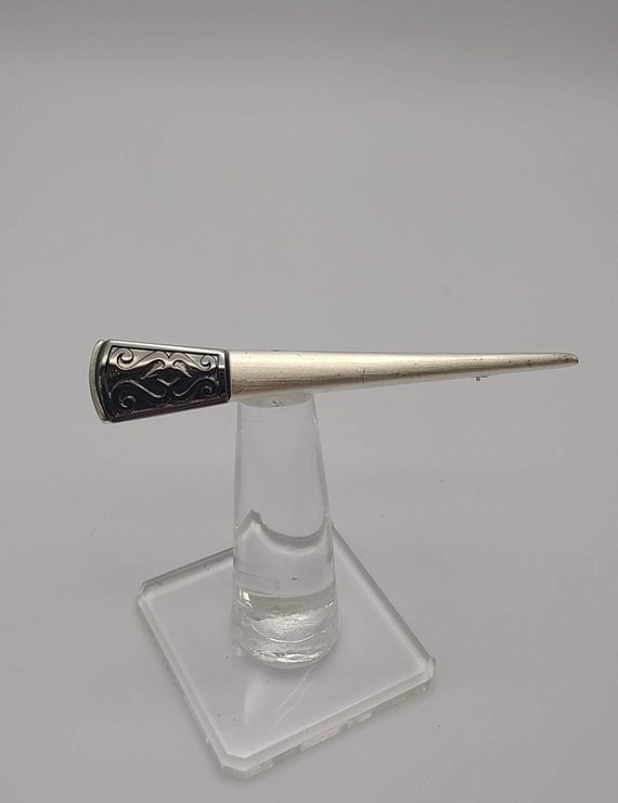 Monet- Vintage Monet Modernist Pin- Silver tone M… - image 2