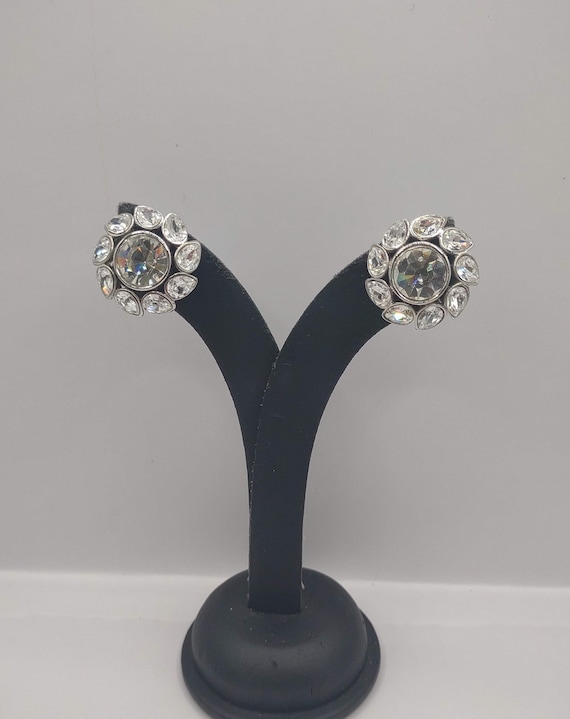 Monet- Sparkling Crystal Earrings- Monet Silver Cr