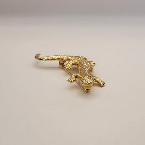 Swarovski Crystal Lizard Pin - Unique Gold Tone Crawling Lizard Brooch ...
