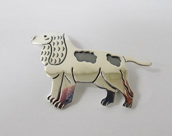 Silver Dog Pin, Sterling Silver Pin, Handmade Silver Dog Pin, Vintage Dog Pin, Gift for Dog Owners, Gift Wrap Topper, Item K # 1861