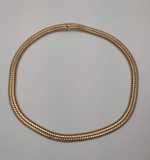 12Kt Gold Filled Weave Style Necklace- Vintage GF… - image 4