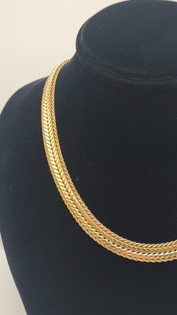 12Kt Gold Filled Weave Style Necklace- Vintage GF… - image 3