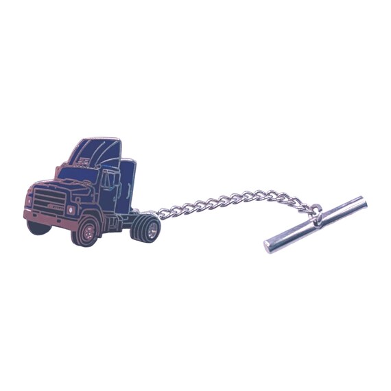 Vintage Enameled Tractor Trailer Enameled Tie Tack