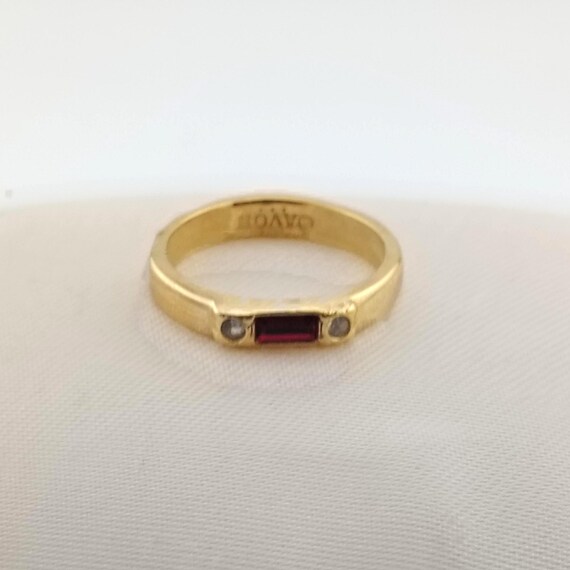 Vintage Signed Avon Ruby Red Rectangle and Round … - image 6