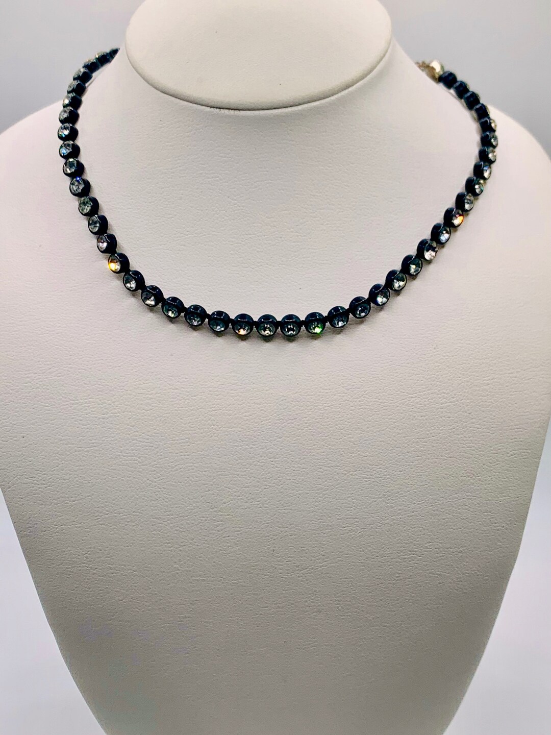 Rhinestone Choker Necklace, Vintage Rhinestone Choker Necklace