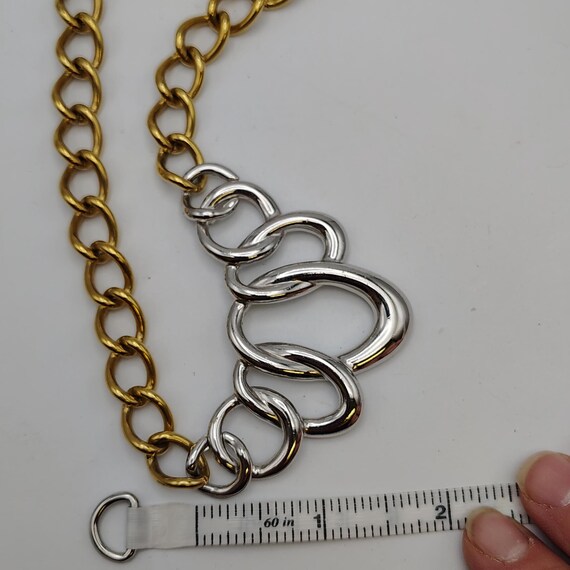 Vintage Monet Two-Tone Chain Necklace – Chunky Gr… - image 9