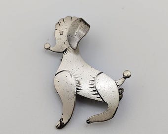 Vintage Danecraft Sterling Silver Dog Brooch: Collectible Terrier Pin