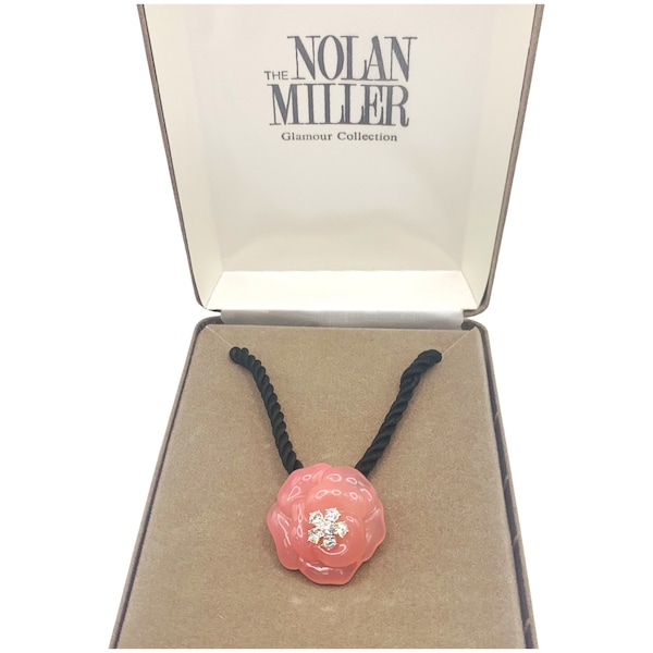 NOLAN MILLER Pink Rhinestone Floral Necklace Item K # 3930