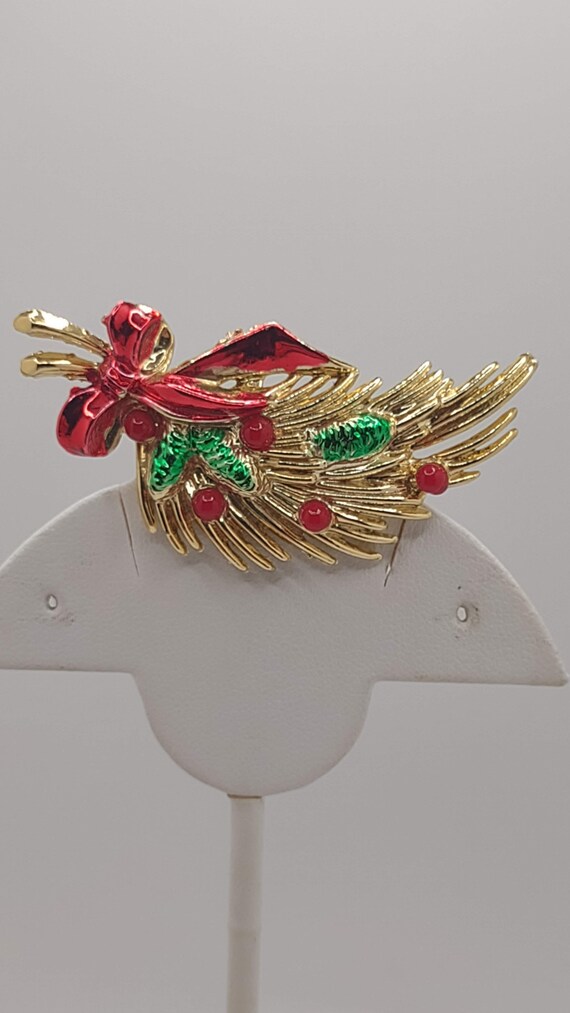 Vintage Holiday Pin- Christmas Pin- Vintage Chris… - image 2