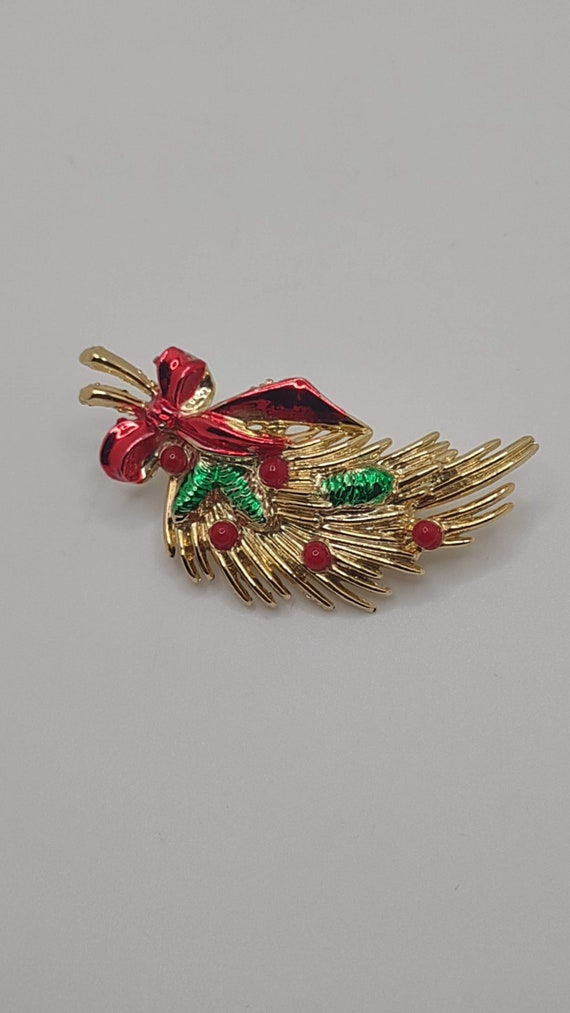 Vintage Holiday Pin- Christmas Pin- Vintage Chris… - image 1