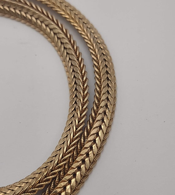 12Kt Gold Filled Weave Style Necklace- Vintage GF… - image 9