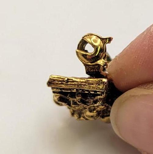 Broche Bélier Métal Doré Vintage - Tête De Bélier, Signe Du Zodiaque Bélier