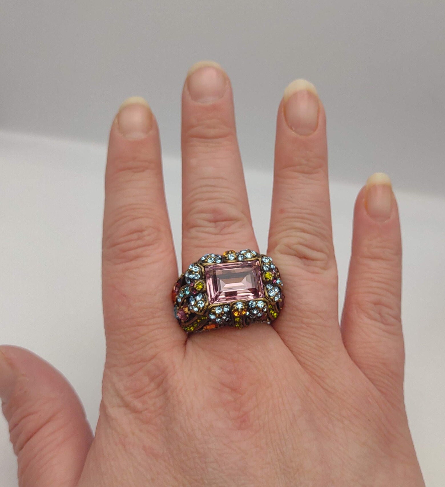 Heidi Daus Colorful Crystal and Rhinestone Bejeweled Large