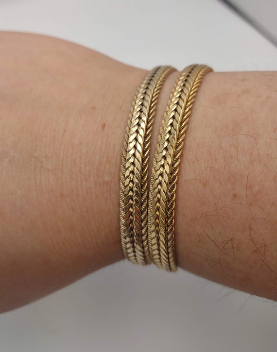 12Kt Gold Filled Weave Style Necklace- Vintage GF… - image 5