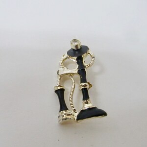 Vintage Enameled Stick Telephone Pin Item K # 3191