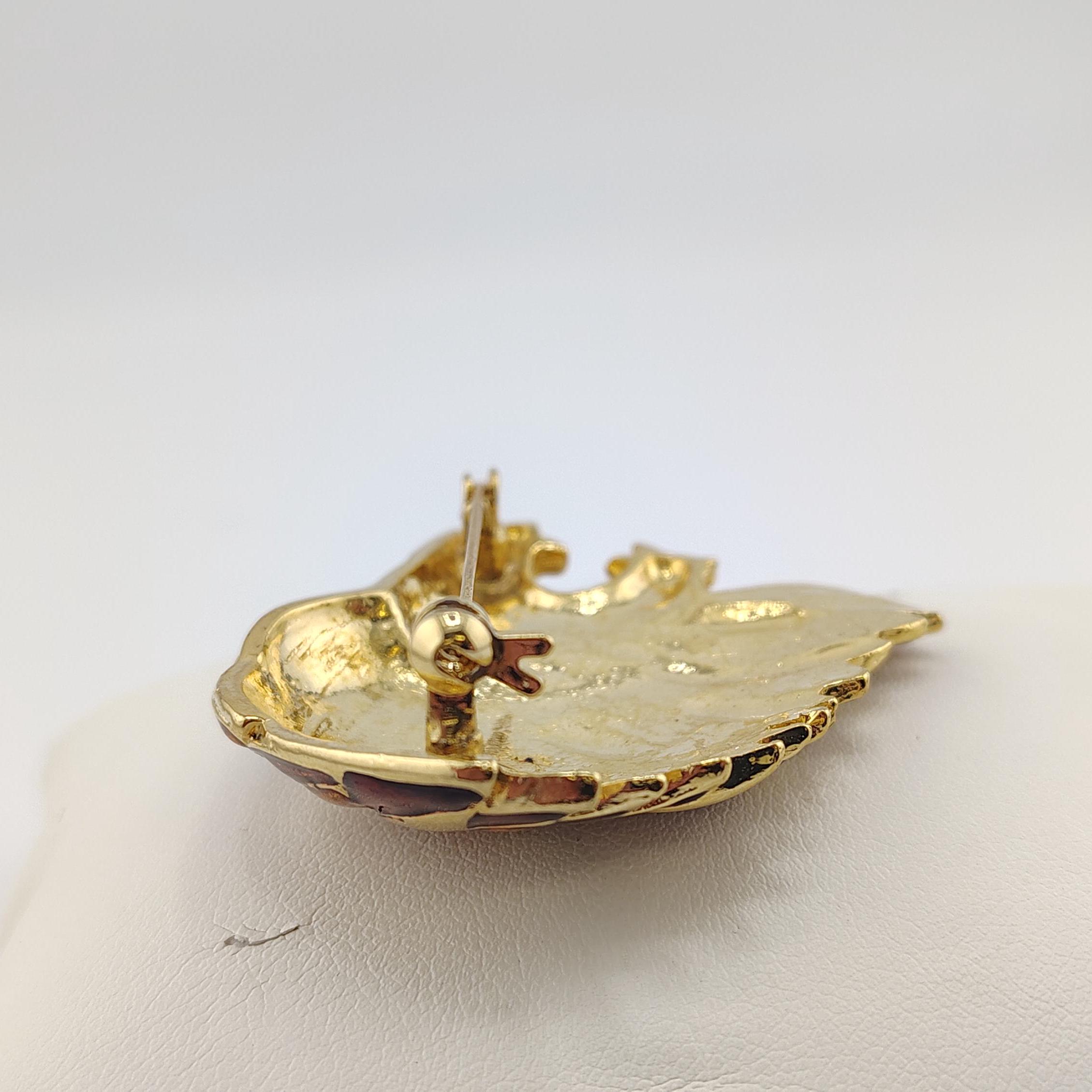 Vintage Lion Brooch Set – Enameled Head & Brass Lion - Etsy