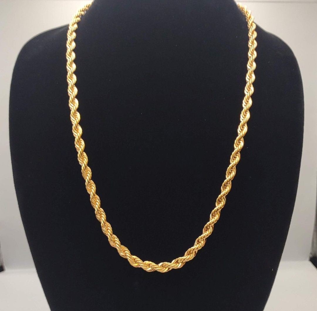 Vintage Avon Chunky Gold Tone Long Twisted Rope Chain- Avon Collector ...