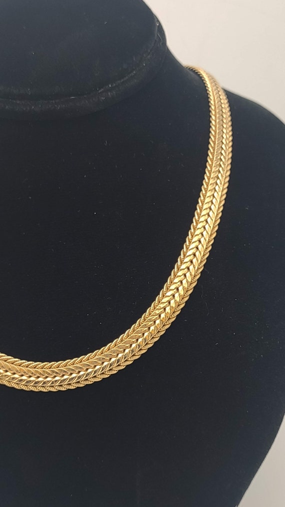 12Kt Gold Filled Weave Style Necklace- Vintage GF… - image 2