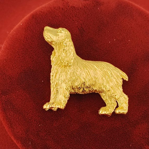Pewter Cocker Spaniel Dog Pin Badge or Brooch Gift for Scarf